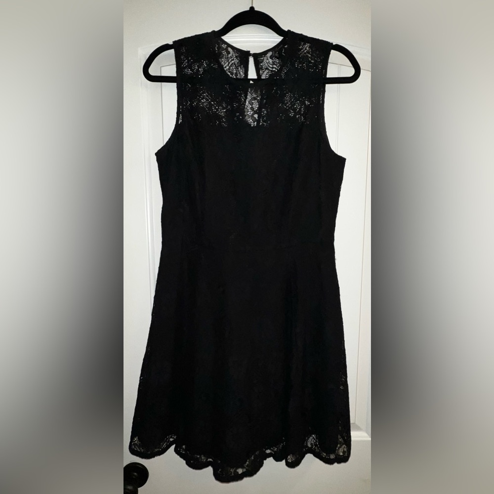 Black lace Banana Republic dress.